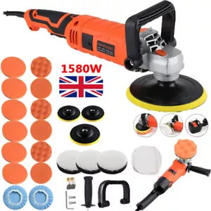 1580W Rotary Polisher 5" 7" Car Buffer Sander Polishing Machine Pad Kit UK Pulg - Picture 1 of 18