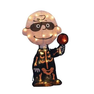 Cacahuetes 18 pulgadas LED Preiluminado Charlie Brown Bones, Negro - Imagen 1 de 1