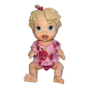 Baby Alive All Gone Talking Molded Blonde Curls Doll Works Apple Outfit Talks - Picture 1 of 16
