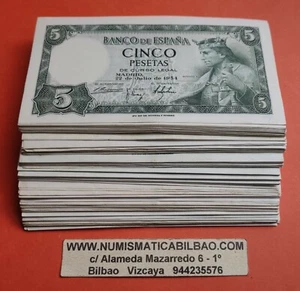 25 billetes EBC x ESPAÑA 5 PESETAS 1954 REY ALFONSO X Pick 146 EXCELENTE ESTADO - Imagen 1 de 2