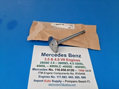 Válvula de admisión 280SE, 350SL, 450SL, 450SE, 450SLC Mercedes Benz 3.5 y 4.5 V8 TRW Foto 1 de 3