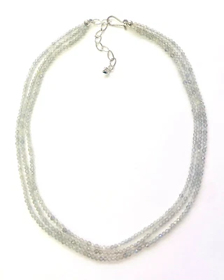 Collar Jay King Plata Esterlina 3 Hilos Labradorita Cascada Cuentas 18" HSN Foto 1 de 4