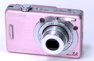 Sony Cyber-shot DSC-W55 7.2MP Pink Digital Camera NO BATTERY - Tested