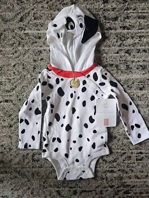 Baby 101 Dalmatians Dog Costume  Bodysuit Romper Infant Disney Store 12-18 Month - Image 1 of 2