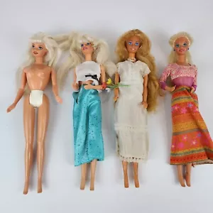 Barbie Dolls Vintage 80s Bulk Lot Of 4 Bundle With Outfits Clothing - Foto 1 di 15