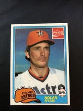 1981 Topps Coca Cola Baseball #9 NOLAN RYAN Houston Astros HOF Coke EXMT/NM + D