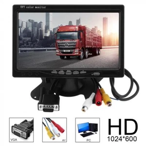 Neu 7 Zoll Multifunktion helle Farbe VGA Schnittstelle TFT LCD AV Auto Heim Monitor - Bild 1 von 12