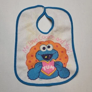 Sesame Street Cookie Monster Bib Baby Yum Blue G37 - Picture 1 of 3