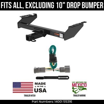 Сцепное устройство для прицепа 1997 Ford F250 HD с 4-контактной проводкой отличное состояние 10 дюймов bmpr Curt 10K 2 дюйма - Изображение 1 из 3