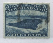 Newfoundland QV 1877 5 cents showing the Major Re-entry used