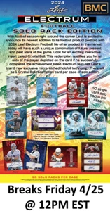 Andy Reid 2024 Leaf Electrum Football 1x Solo Pack Case Break #9 - Picture 1 of 1