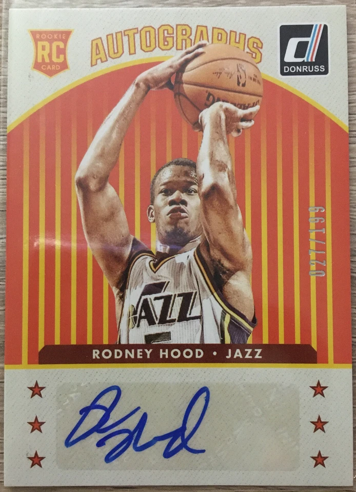 2014-15 PANINI DONRUSS ROOKIE AUTOGRAPHS #33 RODNEY HOOD #27/199 Utah Jazz - Image 1 of 2