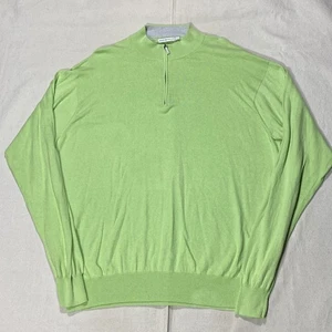 Suéter Peter Millar Lana Cachemira 95/5 Mezcla Verde XL Hombre’s 1/4 Cremallera - Imagen 1 de 15
