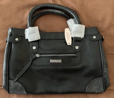 VICTORIAS SECRET Black Satchel Handbag Purse Pink Lining Vintage Y2K NEW - Image 1 of 4