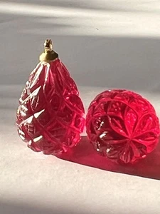 Lab Grown Ruby Carved Drops - Picture 1 of 6