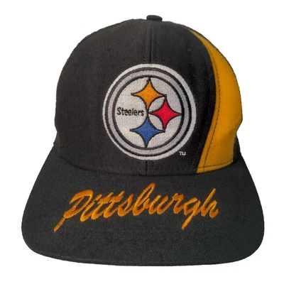 Vintage 1990s Pittsburgh Steelers Cap Hat Script American Needle Nutmeg - Image 1 of 4