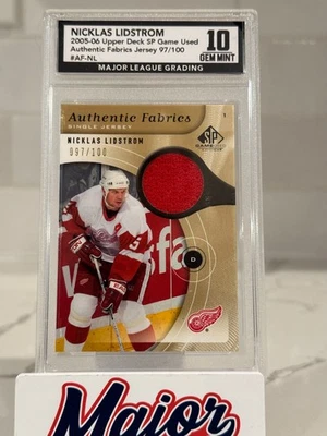 Nicklas Lidstrom 2005-06 SP Game Used Authentic Fabrics /100 HOF Jersey - Image 1 of 2
