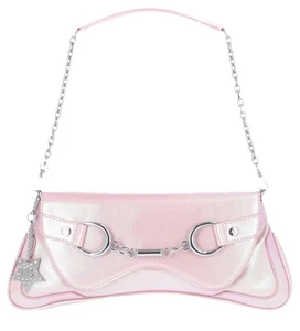 Bolso baguette de hombro grande Paris Hilton para mujer color rosa brillante metálico - Imagen 1 de 8