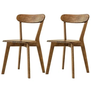 2x Louis Wooden Dining Chairs for Kitchen Cafe Restaurant -Walnut - Picture 1 of 7