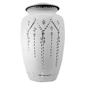Urnen für Erwachsenenasche I groß weiß Feuerbestattung Asche Gefäß Topf Vase Urne - Bild 1 von 8