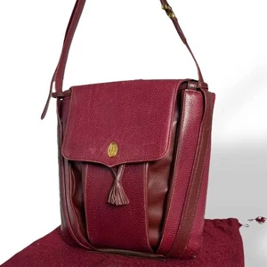 Cartier Shoulder Bag Crossbody Small Logo Leather Red Women's USED FROM JAPAN - Picture 1 of 10