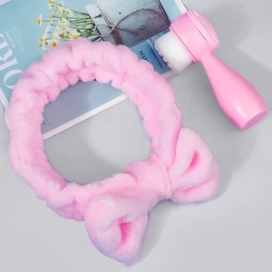 2-in-1 Facials Cleansing Brush Makeup Headbands Manual Face Brush Skincare Tools - Picture 1 of 13