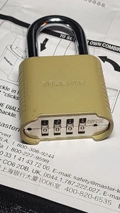 Masterlock Combination Gold Lock 2" Wide 1-1/2" Shackle - (875DLF) - Picture 1 of 3