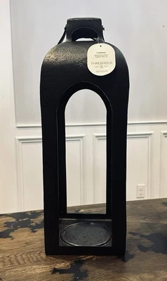 Umbral 22.5" PILAR ALUMINIO FUNDIDO LINTERNA CANDELABRO Negro DEFECTO OBJETIVO Foto 1 de 4