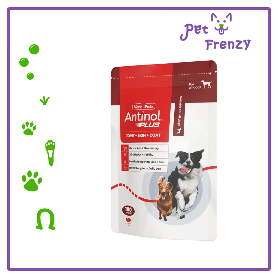 Antinol Plus Anti Inflammatory Joint Mobility Skin Coat Gel Capsules Dog 180 Pk - image 1 of 1
