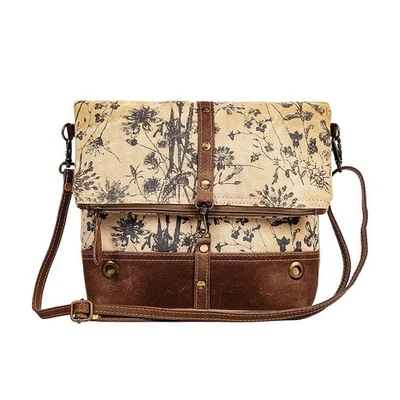 Myra Bag Crossbody Bag Women's Western Upcycled Canvas Leather Shoulder Handbag - Image 1 of 4