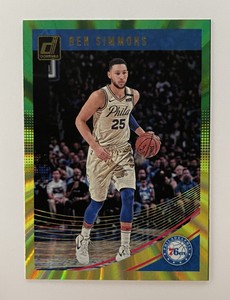 2018-19 Donruss BEN SIMMONS #59 Green Yellow Holo Laser Sandwiches ~ 76ers