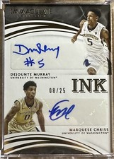 2016-17 Panini Immaculate Collegiate INK Dual RC Auto DEJOUNTE MURRAY GOLD # /25