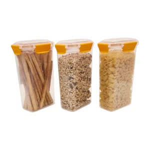 3 pcs Compact Airtight Leakproof Pantry Kitchen Food Storage Containers- 1450ml - Picture 1 of 26