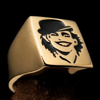 JOKER RING, MENS COSTUME RING, HARLEKIN RING, PINKY RING, BLACK RED LIPS SIZE 12 - Image 1 of 4