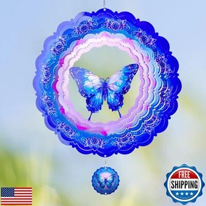 Butterfly Hanging Wind Spinners,12 Inch 3D Garden Spinner Kinetic Art Garden - Picture 1 of 5