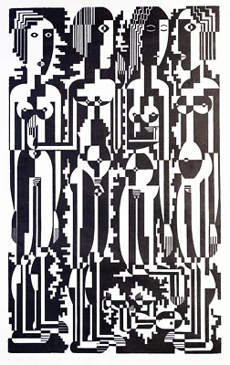 Ewald Dülberg , "Eros 1924", riesiger Holzschnitt, 65 x 89cm, Bauhaus, Sezession - Bild 1 von 4