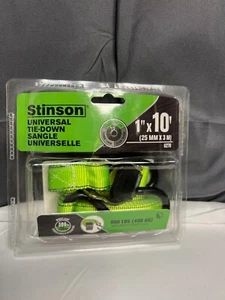 STINSON Universal Tie-Down 900lbs Capacity Weight 1" x 10' Green 406270 NIP! - Foto 1 di 3