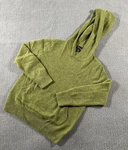 Knit For Crewcuts 100% Cashmere Sweater Hoodie Green Holiday Kids Size S 6/7 - Picture 1 of 8