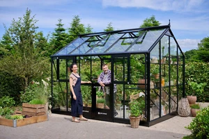 Juliana Gewächshaus Jubii 60 10,9 m² 3 mm Sicherheitsglas Schwarz Top ! - Bild 1 von 7