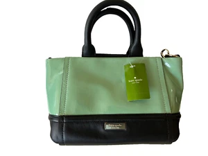 NWT Kate Spade Chelsea Park Gigi Satchel Shoulder Crossbody Tote in Green Black - Picture 1 of 6