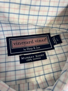 Vineyard Vines Murray Shirt L/S Men’s Sz Large 46”c Check Pink Blue Pocket EUC! - Picture 1 of 10