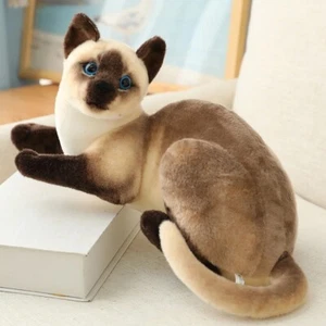 Siamese Cat 12 Inch Stuffed Animal Plush Toys Toddler Doll Kids Gifts - Picture 1 of 2