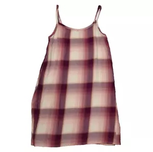 OshKosh B'Gosh Plaid Strappy V Neck Slip Dress Adjustable Straps Purple Girls 8 - Picture 1 of 16