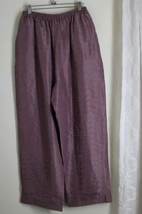 New Eskandar Sz 1 ROSE PINK Textured Gorgeous Silk Pants 28.5"Inch Inseam Linen - Picture 1 of 4