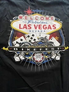 Las Vegas Bikefest 2013 Motorcycle Biker Nevada Poker Gambling Shirt Men Medium - Picture 1 of 7