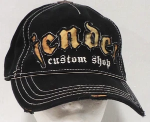 Fender Trucker Hat Cap Rare Custom Shop Distressed Black Guitar Recessed Letters - Picture 1 of 18