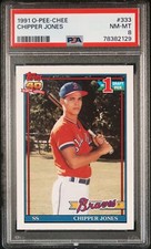1991 O-Pee-Chee Chipper Jones #333 PSA 8