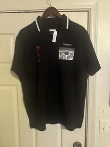 Large Supreme Akira Soccer Jersey Black Fw17 NWT  - Picture 1 of 8