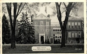 Vintage Postcard High School Great Barrington MA Massachusetts Berkshire County - Picture 1 of 3