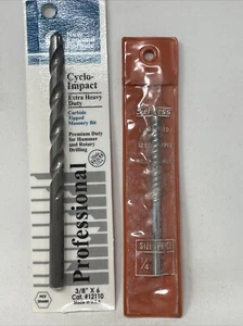 New England Carbide Cyclo-Impact Tipped Masonry Drill Bit 3/8 X 6"NEW 1/4” Used - Picture 1 of 4